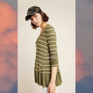 Anthropologie Tallie Peplum Top